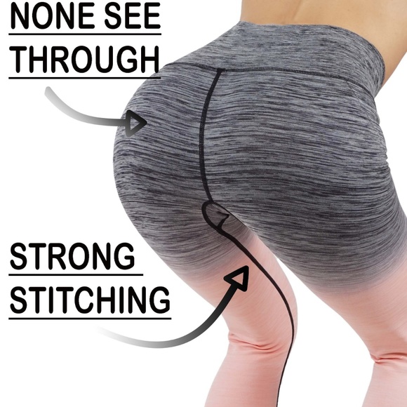 NWT Seamless High Waist Yoga Dry-Fit Ombre compression Leggings Tummy support - Picture 5 of 6